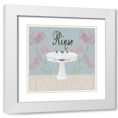 Rinse White Modern Wood Framed Art Print with Double Matting by Lewis, Sheldon