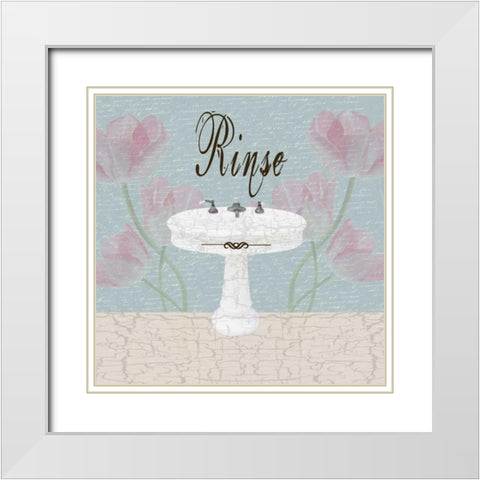 Rinse White Modern Wood Framed Art Print with Double Matting by Lewis, Sheldon