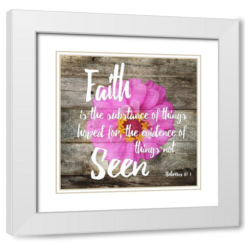 Hebrews 11:1 White Modern Wood Framed Art Print with Double Matting by Lewis, Sheldon