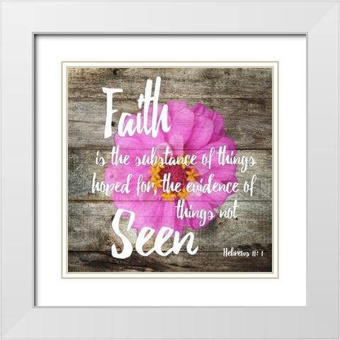 Hebrews 11:1 White Modern Wood Framed Art Print with Double Matting by Lewis, Sheldon