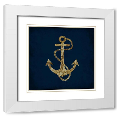 Indigo Dream 1 White Modern Wood Framed Art Print with Double Matting by Lewis, Sheldon