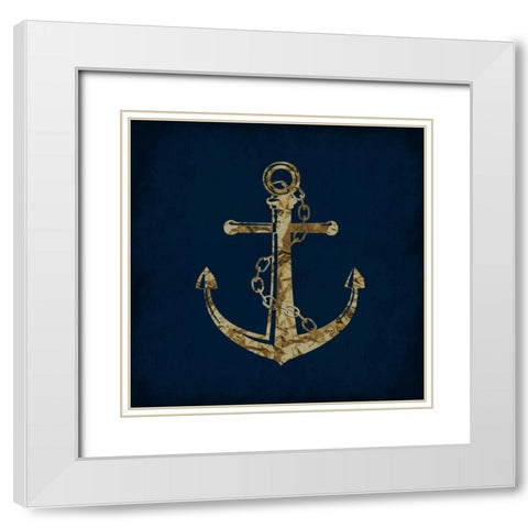 Indigo Dream 2 White Modern Wood Framed Art Print with Double Matting by Lewis, Sheldon