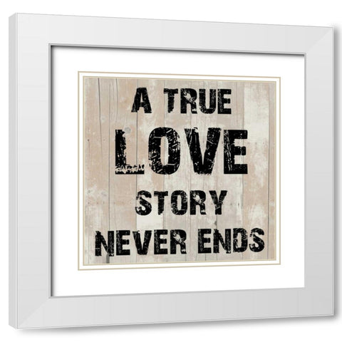 Pure Love White Modern Wood Framed Art Print with Double Matting by Lewis, Sheldon