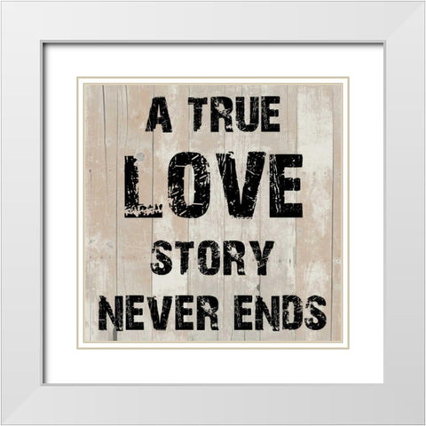 Pure Love White Modern Wood Framed Art Print with Double Matting by Lewis, Sheldon