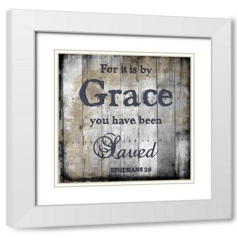 Psalms 37-4 White Modern Wood Framed Art Print with Double Matting by Lewis, Sheldon