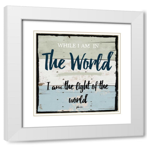 Religious Wood 3 White Modern Wood Framed Art Print with Double Matting by Lewis, Sheldon