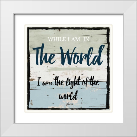 Religious Wood 3 White Modern Wood Framed Art Print with Double Matting by Lewis, Sheldon