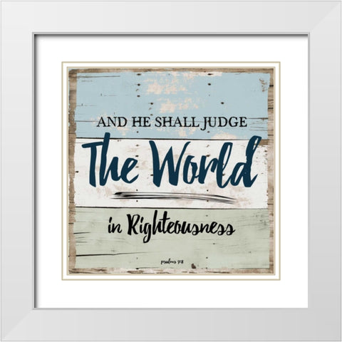 Religious On Wood 2 White Modern Wood Framed Art Print with Double Matting by Lewis, Sheldon