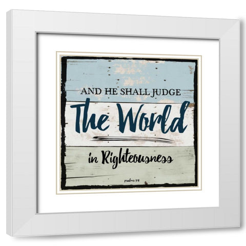 Religious On Wood 3 White Modern Wood Framed Art Print with Double Matting by Lewis, Sheldon
