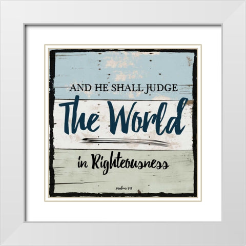 Religious On Wood 3 White Modern Wood Framed Art Print with Double Matting by Lewis, Sheldon