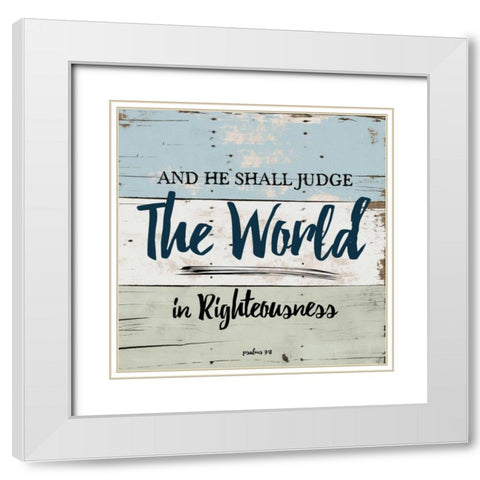 Religious On Wood 1 White Modern Wood Framed Art Print with Double Matting by Lewis, Sheldon