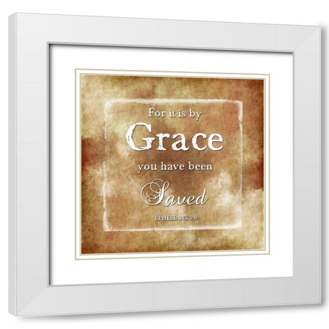 By Grace White Modern Wood Framed Art Print with Double Matting by Lewis, Sheldon