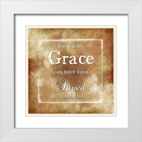 By Grace White Modern Wood Framed Art Print with Double Matting by Lewis, Sheldon