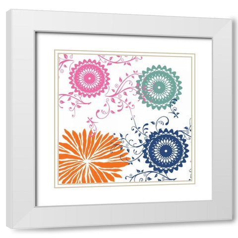 Boho Garden 1 White Modern Wood Framed Art Print with Double Matting by Lewis, Sheldon