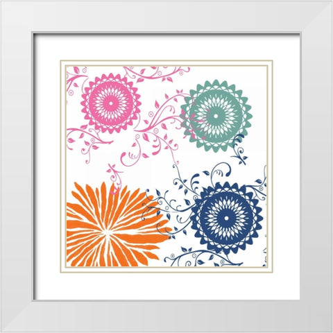 Boho Garden 1 White Modern Wood Framed Art Print with Double Matting by Lewis, Sheldon