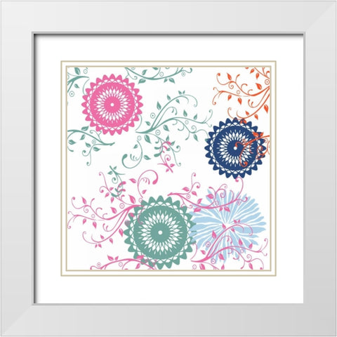 Boho Garden 2 White Modern Wood Framed Art Print with Double Matting by Lewis, Sheldon