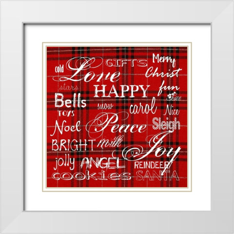 Christmas Gift Wrap White Modern Wood Framed Art Print with Double Matting by Lewis, Sheldon