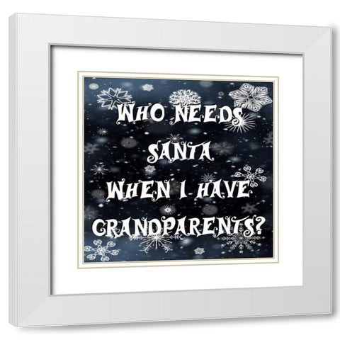 Christmas Grandparents White Modern Wood Framed Art Print with Double Matting by Lewis, Sheldon