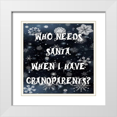 Christmas Grandparents White Modern Wood Framed Art Print with Double Matting by Lewis, Sheldon