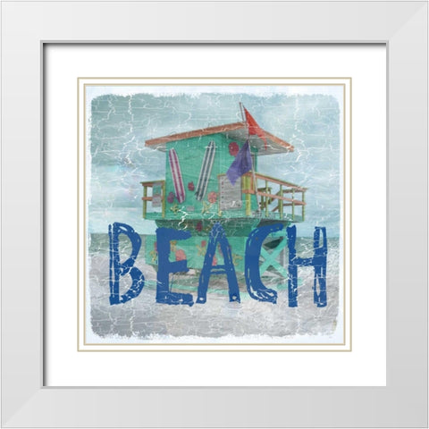 Beach Florida White Modern Wood Framed Art Print with Double Matting by Lewis, Sheldon