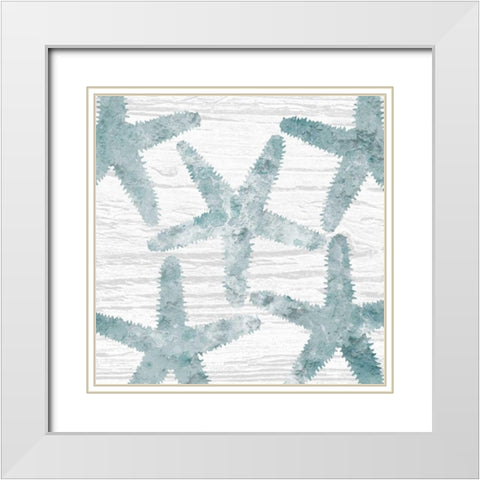 Coastal Star Cemented 2 White Modern Wood Framed Art Print with Double Matting by Lewis, Sheldon