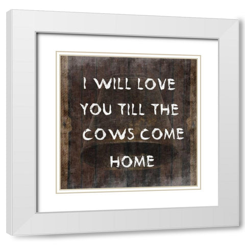 Cows Come Home White Modern Wood Framed Art Print with Double Matting by Lewis, Sheldon