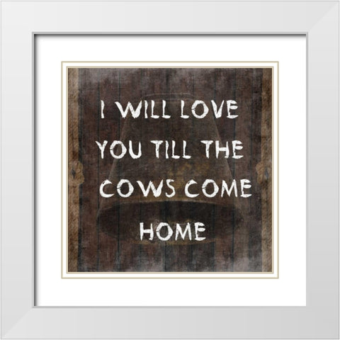 Cows Come Home White Modern Wood Framed Art Print with Double Matting by Lewis, Sheldon