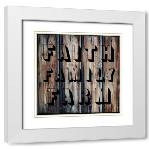 Faith Family Farm White Modern Wood Framed Art Print with Double Matting by Lewis, Sheldon