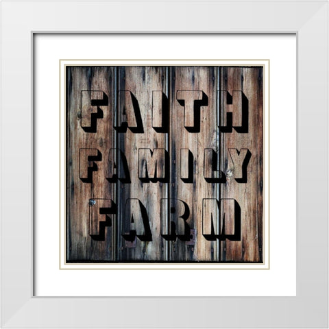 Faith Family Farm White Modern Wood Framed Art Print with Double Matting by Lewis, Sheldon
