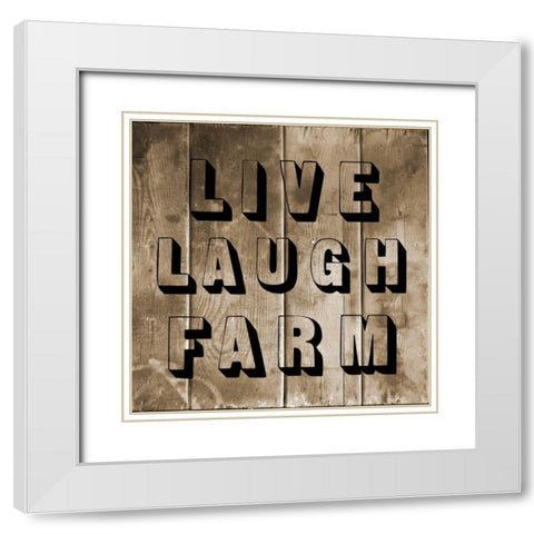 Live Laugh Farm White Modern Wood Framed Art Print with Double Matting by Lewis, Sheldon