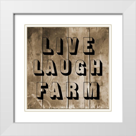 Live Laugh Farm White Modern Wood Framed Art Print with Double Matting by Lewis, Sheldon