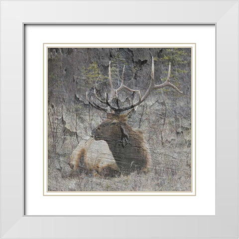 Out In The Wall White Modern Wood Framed Art Print with Double Matting by Lewis, Sheldon