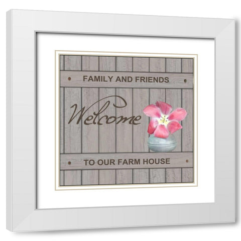 Welcome White Modern Wood Framed Art Print with Double Matting by Lewis, Sheldon