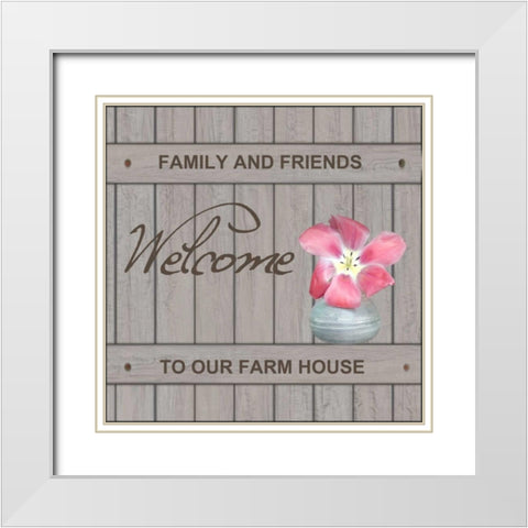 Welcome White Modern Wood Framed Art Print with Double Matting by Lewis, Sheldon