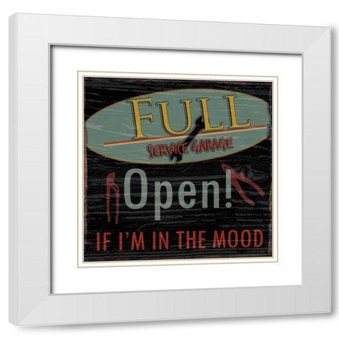 Garage White Modern Wood Framed Art Print with Double Matting by Lewis, Sheldon