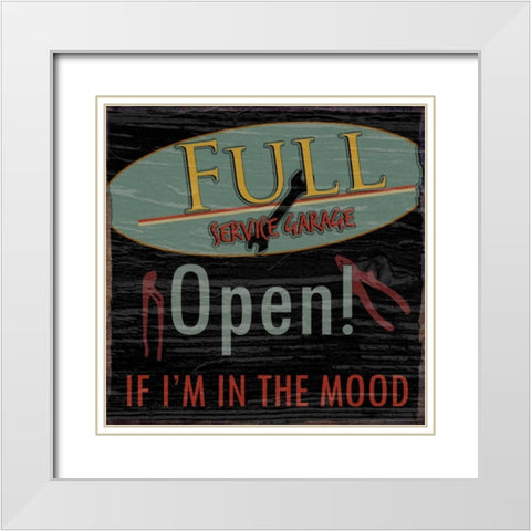 Garage White Modern Wood Framed Art Print with Double Matting by Lewis, Sheldon