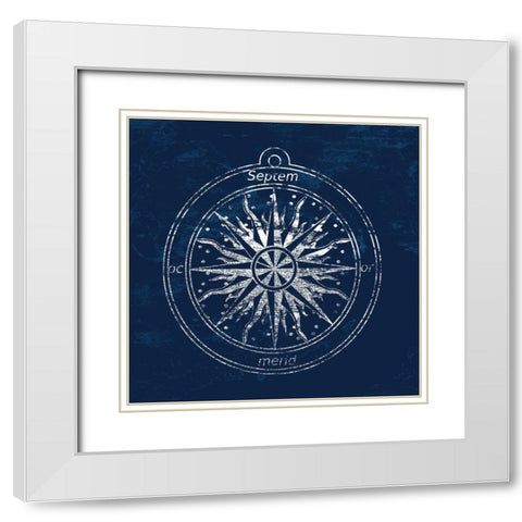Navigate The Coast White Modern Wood Framed Art Print with Double Matting by Lewis, Sheldon