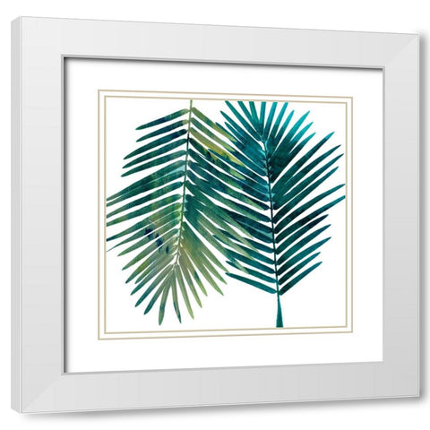 Watercolor Burst White Modern Wood Framed Art Print with Double Matting by Lewis, Sheldon