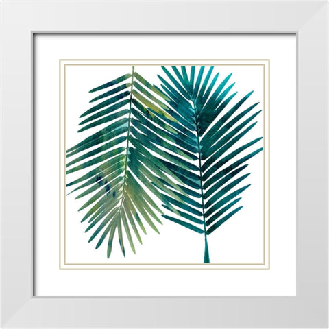 Watercolor Burst White Modern Wood Framed Art Print with Double Matting by Lewis, Sheldon