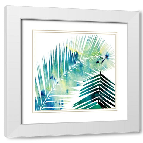 Watercolor Burst 2 White Modern Wood Framed Art Print with Double Matting by Lewis, Sheldon