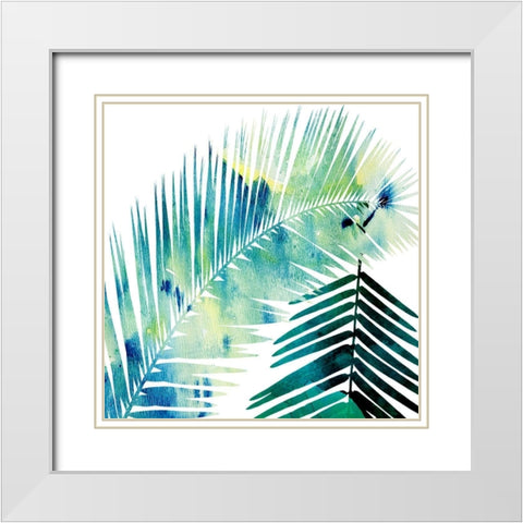 Watercolor Burst 2 White Modern Wood Framed Art Print with Double Matting by Lewis, Sheldon