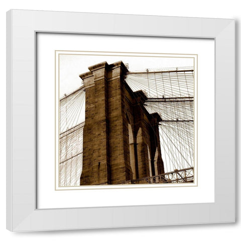 Above The Bridge White Modern Wood Framed Art Print with Double Matting by Lewis, Sheldon