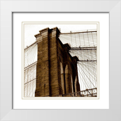 Above The Bridge White Modern Wood Framed Art Print with Double Matting by Lewis, Sheldon