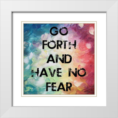 No Fear Bright White Modern Wood Framed Art Print with Double Matting by Lewis, Sheldon