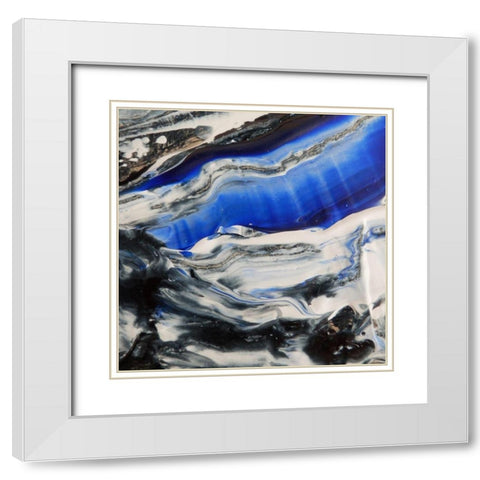 Blending Blue 2 White Modern Wood Framed Art Print with Double Matting by Lewis, Sheldon