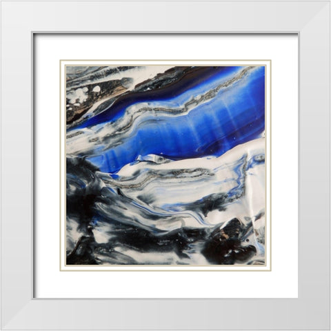 Blending Blue 2 White Modern Wood Framed Art Print with Double Matting by Lewis, Sheldon