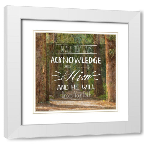 Path Way White Modern Wood Framed Art Print with Double Matting by Lewis, Sheldon