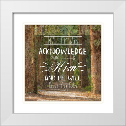 Path Way White Modern Wood Framed Art Print with Double Matting by Lewis, Sheldon