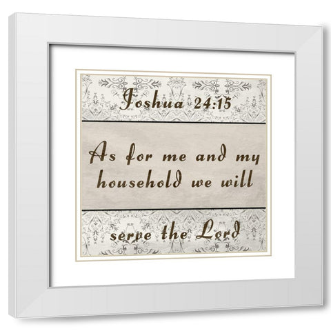 Serve The Lord White Modern Wood Framed Art Print with Double Matting by Lewis, Sheldon