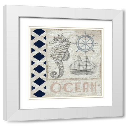 Sweet Coastal Blend White Modern Wood Framed Art Print with Double Matting by Lewis, Sheldon